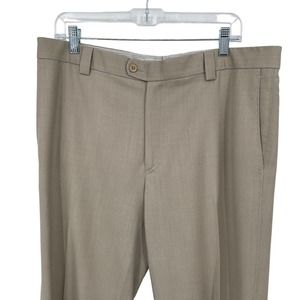 Zanella Mens 38x28 Super 120's Dean Beige Dress Pants
